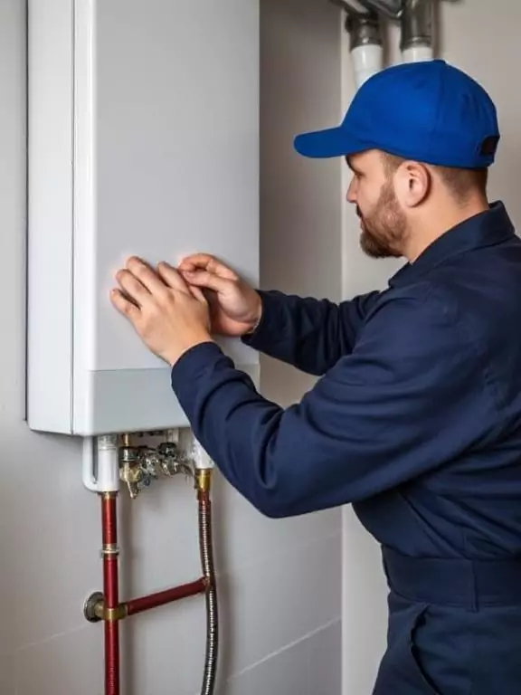 Plumber Installing Boiler
